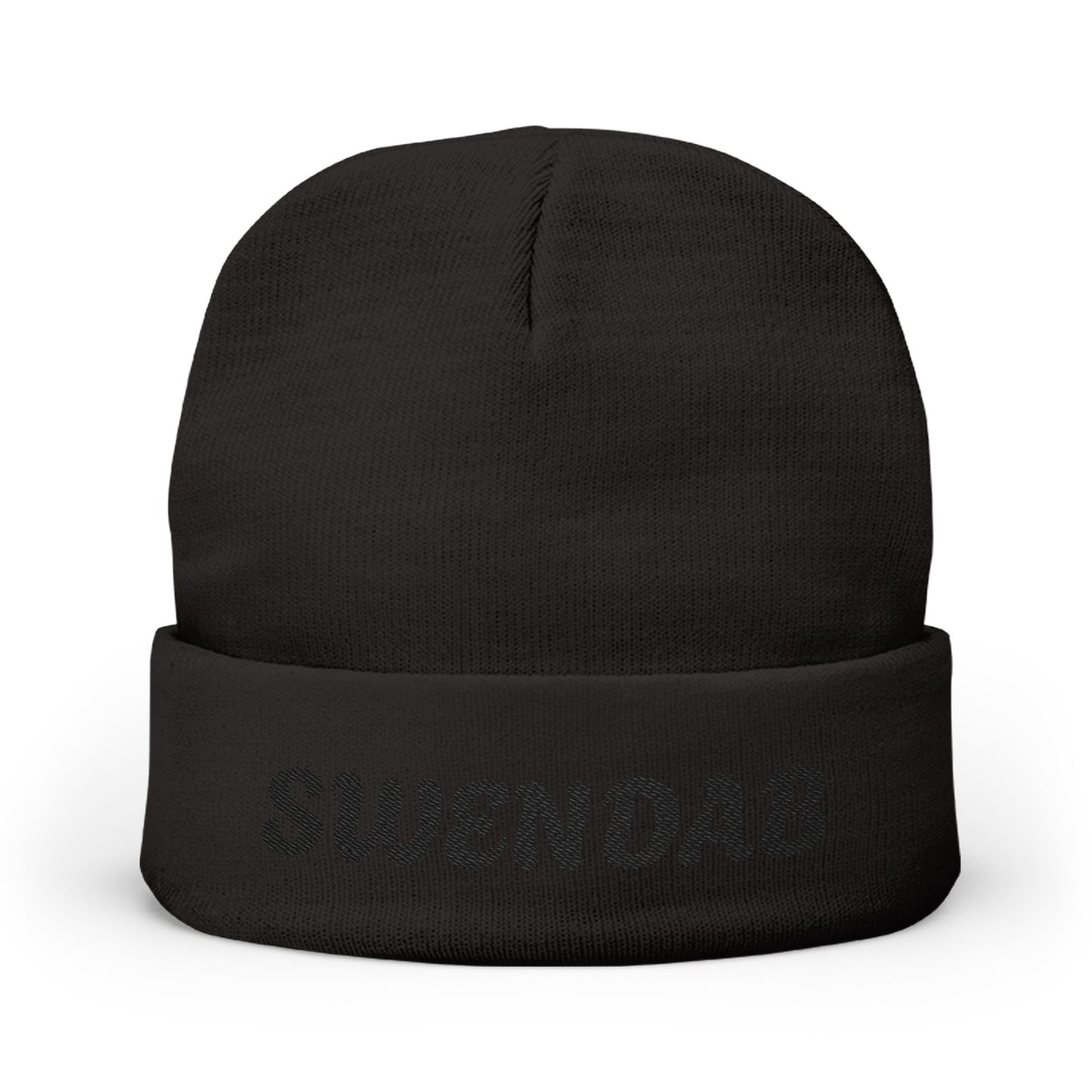 Embroidered BLACK on BLACK Beanie