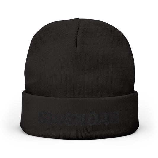 Embroidered BLACK on BLACK Beanie